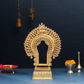 Brass Singhasan With Prabhavali Craft (18 Inch) Vedansh Craft