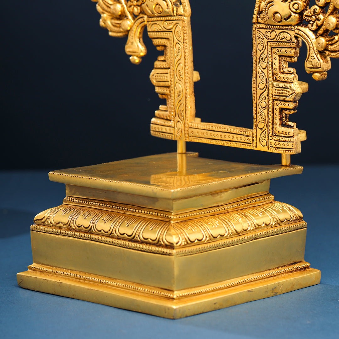 Brass Singhasan With Prabhavali Craft (18 Inch) Vedansh Craft