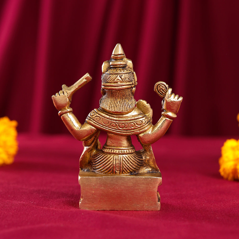 Brass Lord Vishwakarma Idol (4.5 Inch) Vedansh Craft