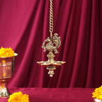 Brass Peacock Five Petal Hanging Diya (26 Inch) Vedansh Craft