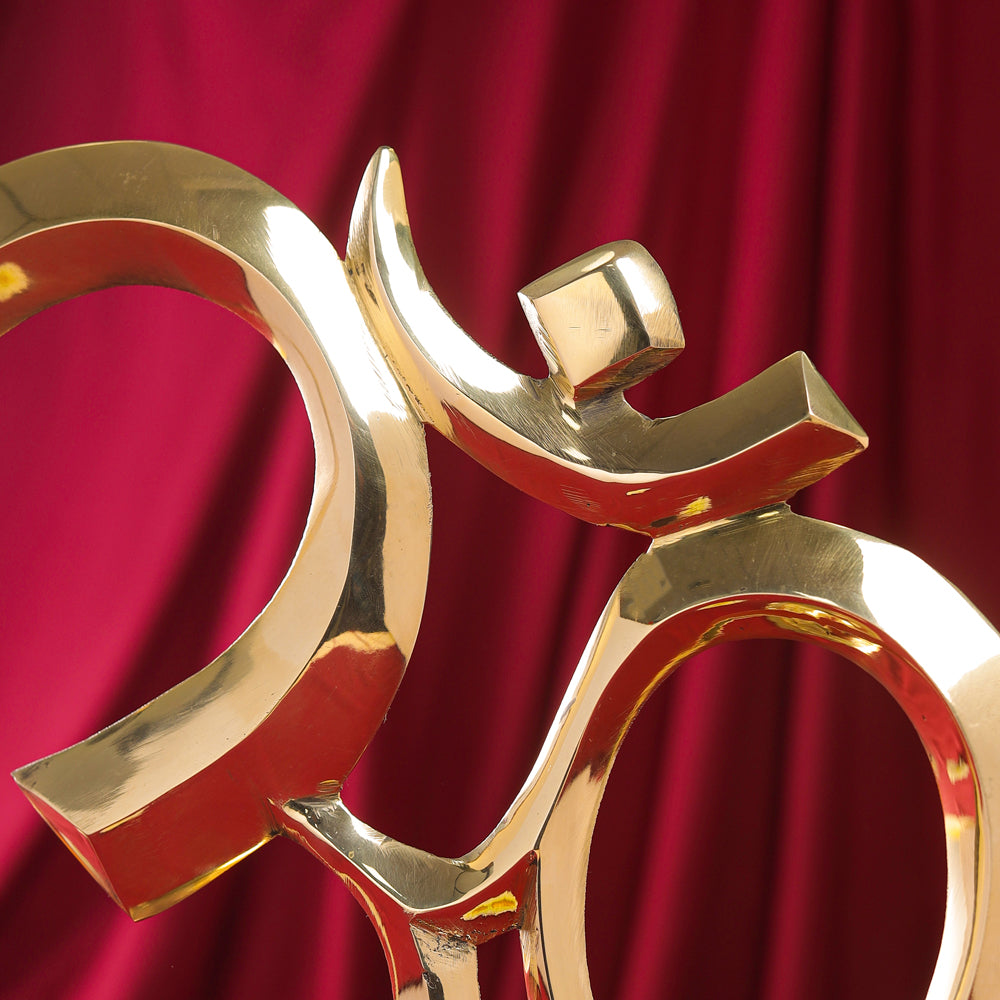 Brass Table Top Om Stand (14.5") Vedansh Craft