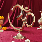 Brass Table Top Om Stand (14.5") Vedansh Craft