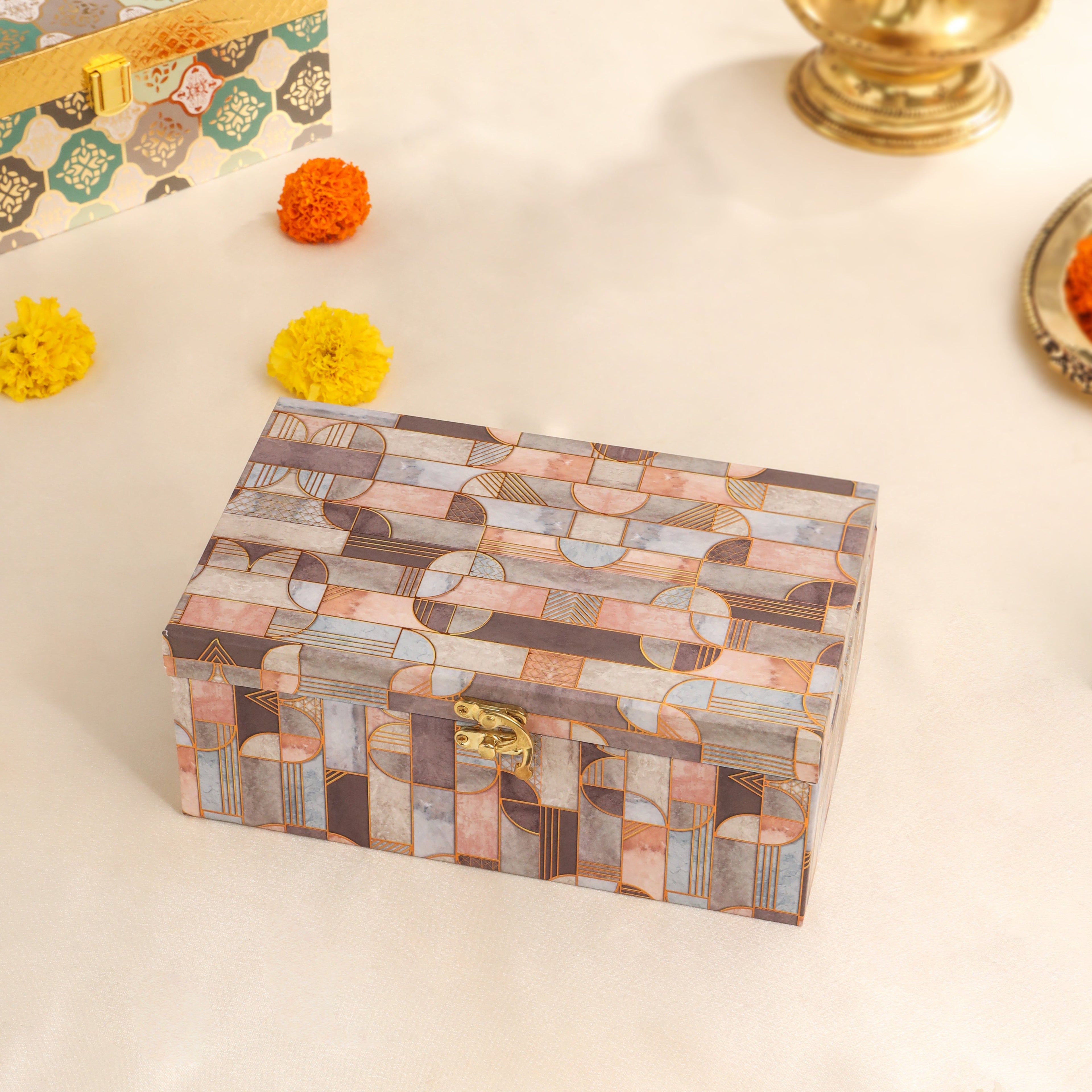 Brass Sitting Ganesha & Lakshmi Idol Corporate Festive Hamper Vedansh Craft