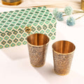 Brass Handcarved Glass Pair House Warming Box Hamper Vedansh Craft
