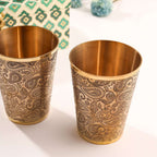 Brass Handcarved Glass Pair House Warming Box Hamper Vedansh Craft