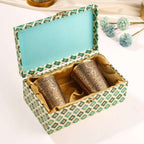 Brass Handcarved Glass Pair House Warming Box Hamper Vedansh Craft