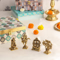 Brass Ganesha , Ram Darbar, Shiva & Hanuman Idol House Warming Gift Hamper Vedansh Craft