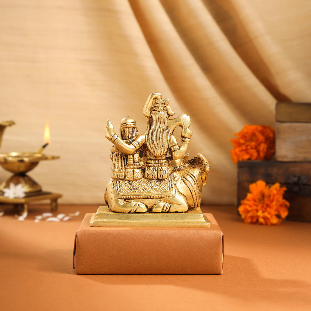 Brass Shiva Family Idol (4 Inch) Vedansh Craft