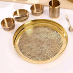 Brass Design Thali/Dinner Set (1.3 Kg) Vedansh Craft