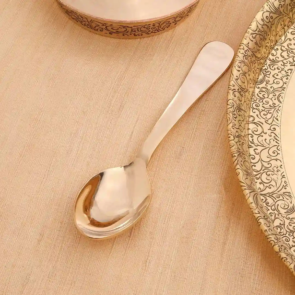 Brass Handcarved Thali/Dinner Set (1.4 Kg) Vedansh Craft