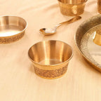 Brass Handcarved Thali/Dinner Set (1.4 Kg) Vedansh Craft