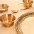 Brass Handcarved Thali/Dinner Set (1.4 Kg) Vedansh Craft
