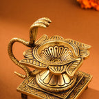 Brass Snake/Naag Tulsi diya (4 Inch) Vedansh Craft