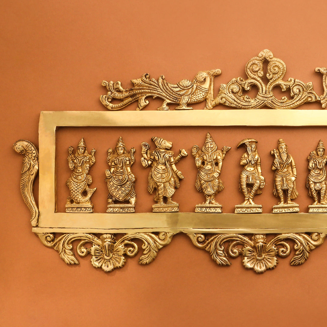 BRASS Dashavatara / VISHNU AVATAR WALL HANGING (11.5") Vedansh Craft