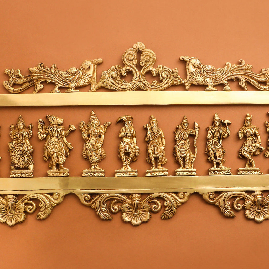 BRASS Dashavatara / VISHNU AVATAR WALL HANGING (11.5") Vedansh Craft