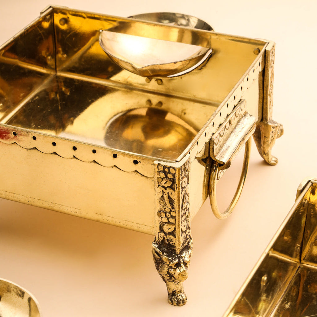 Brass Hawan Kund Akhand Jyot With Diya Vedansh Craft