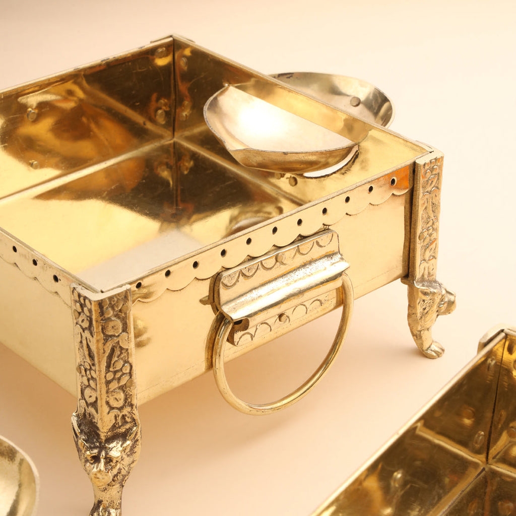 Brass Hawan Kund Akhand Jyot With Diya Vedansh Craft
