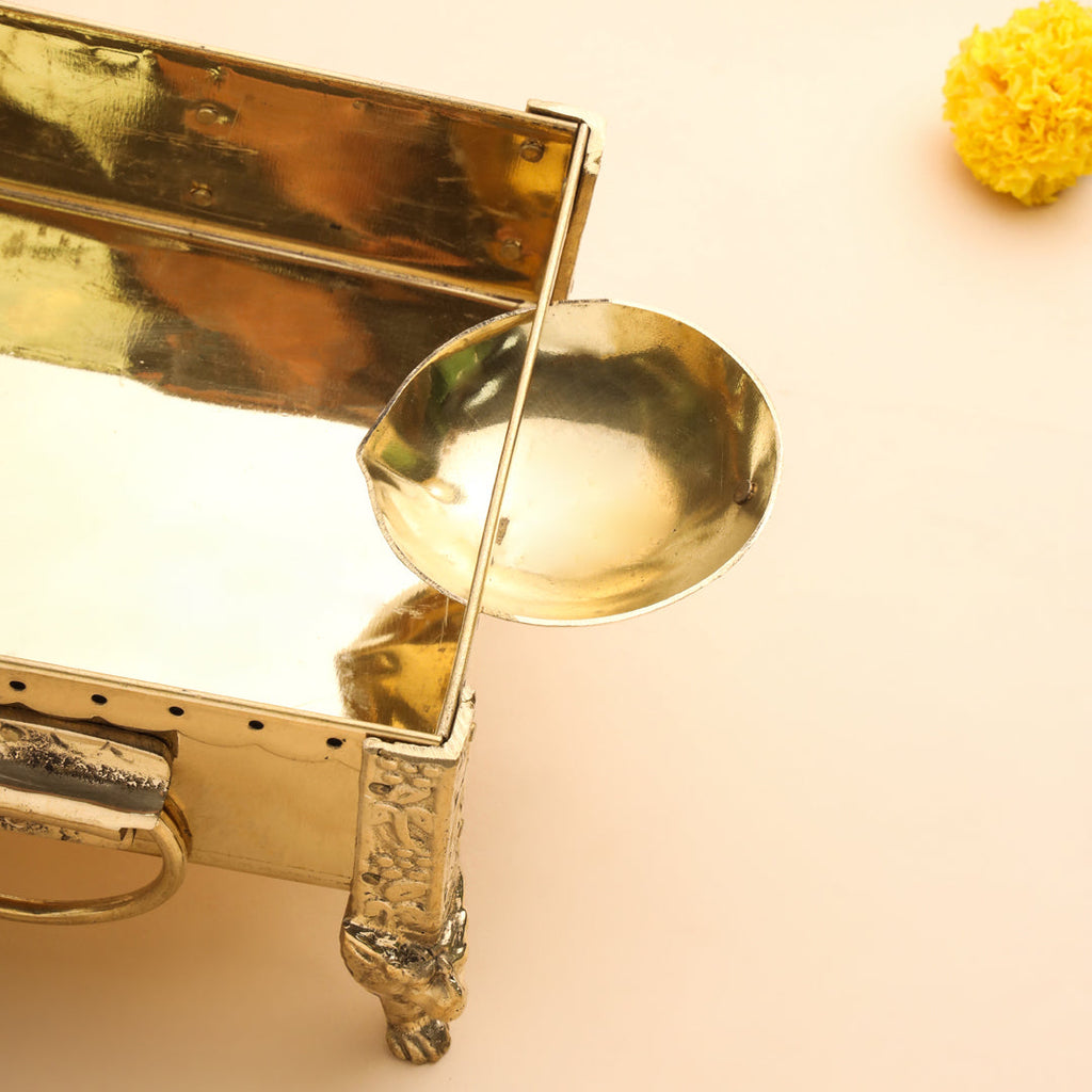 Brass Hawan Kund Akhand Jyot With Diya Vedansh Craft