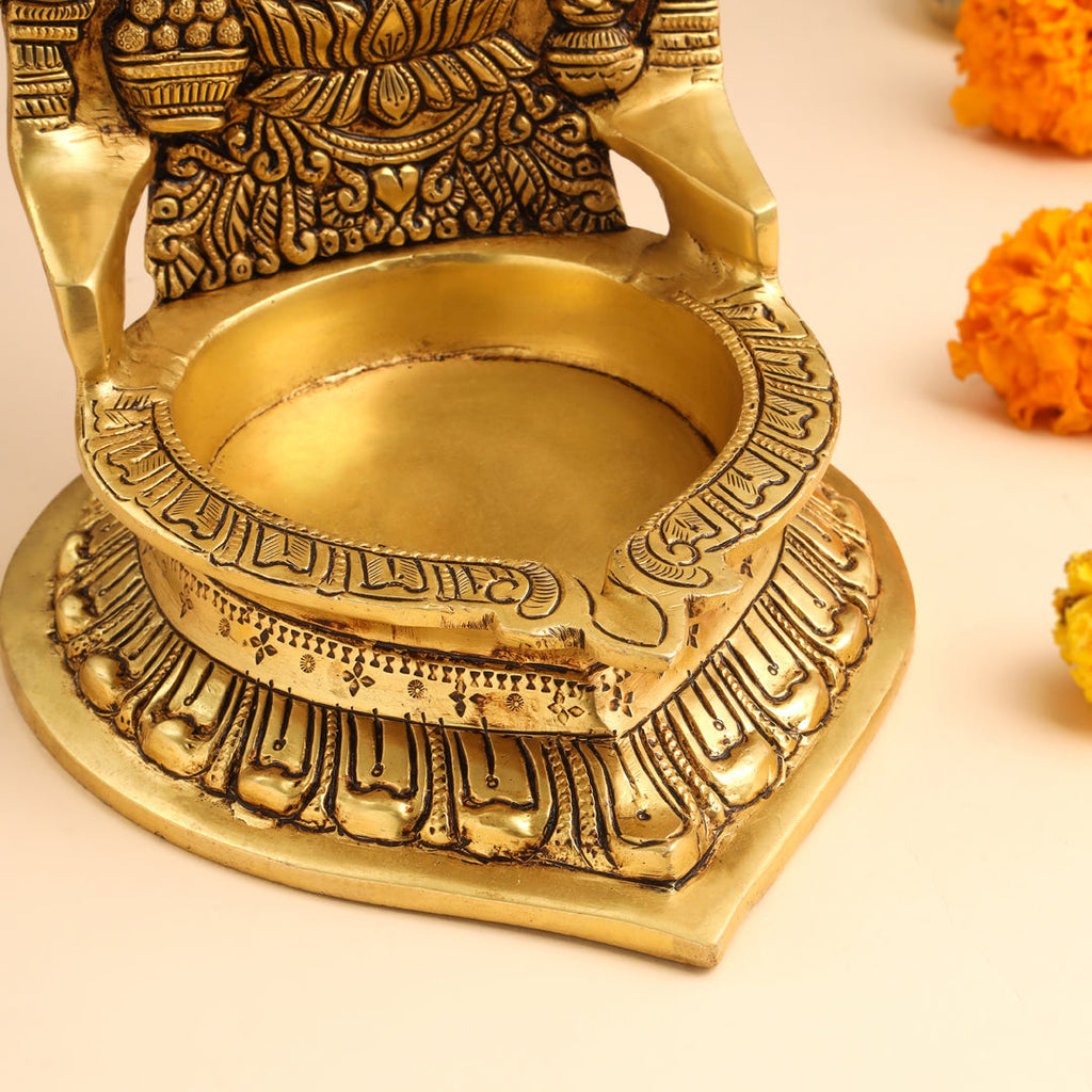 Brass Ganesha Diya (10.5 Inch) Vedansh Craft