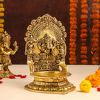 Brass Ganesha Diya (10.5 Inch) Vedansh Craft