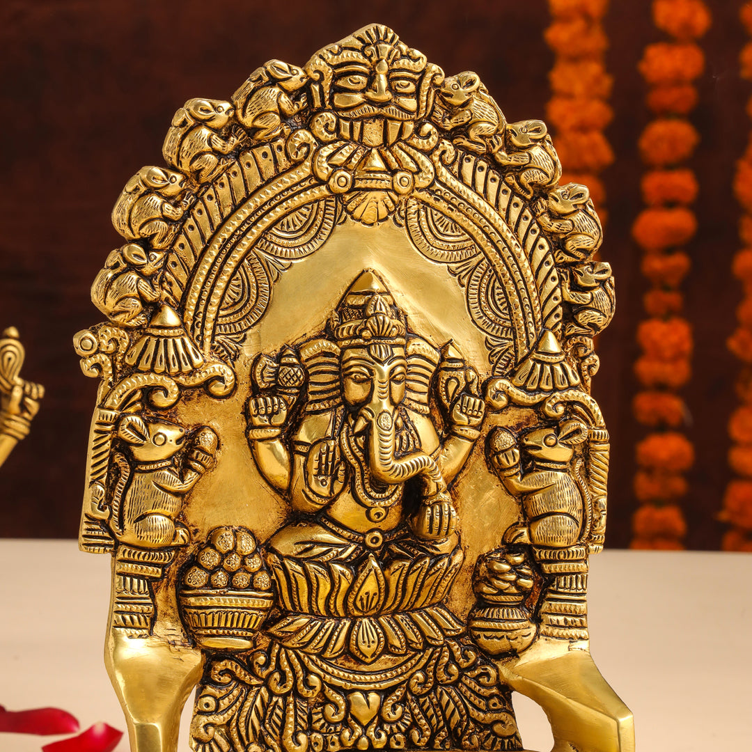 Brass Ganesha Diya (10.5 Inch) Vedansh Craft