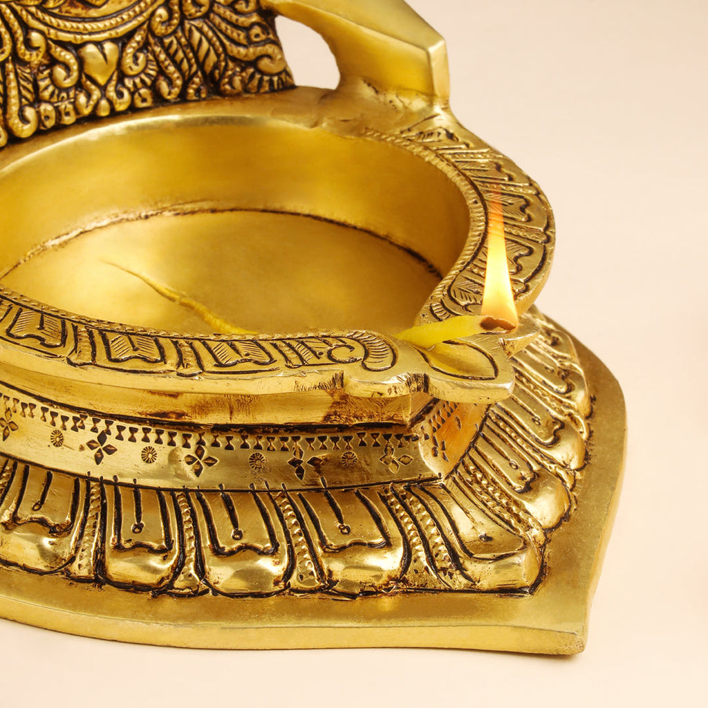 Brass Ganesha Diya (10.5 Inch) Vedansh Craft