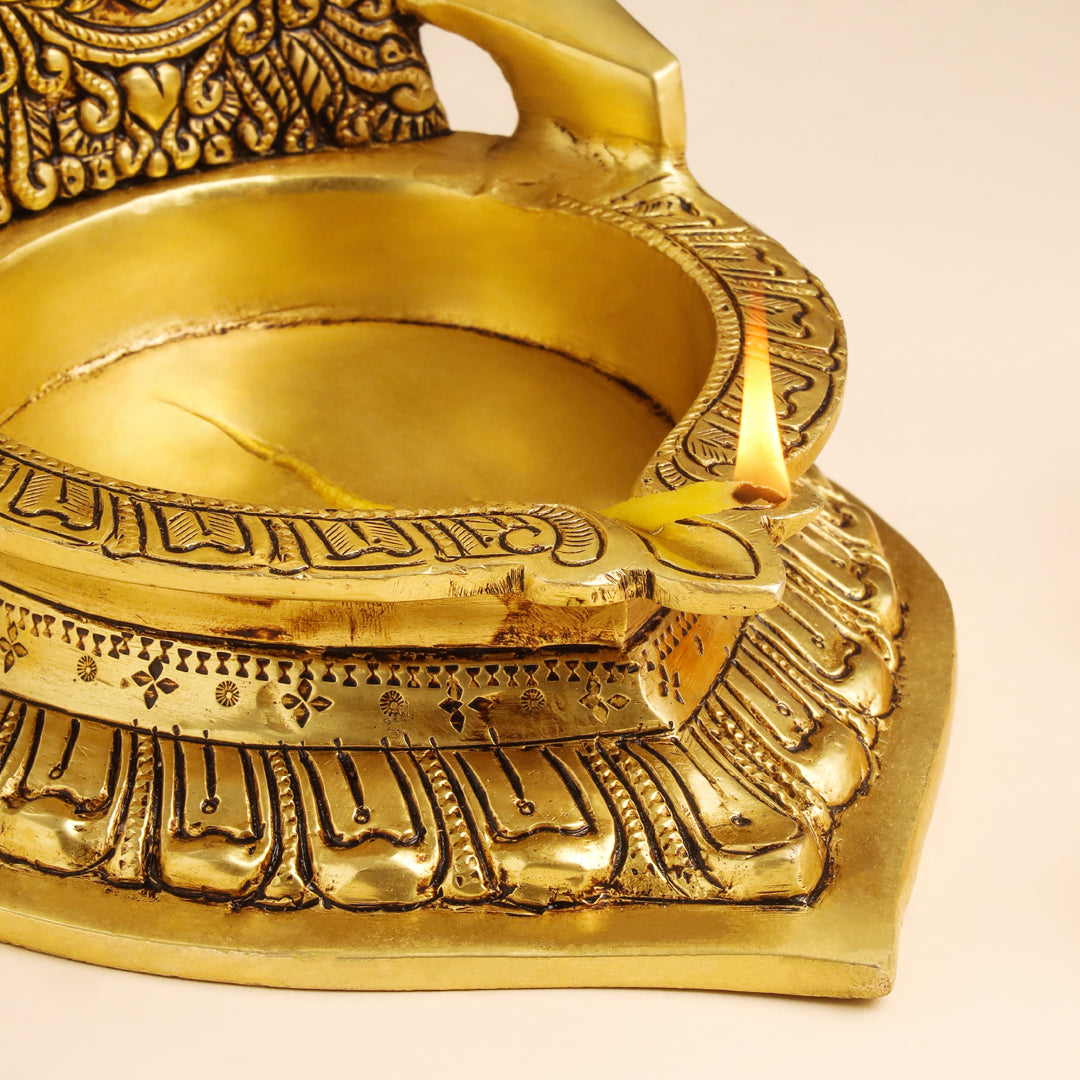 Brass Ganesha Diya (10.5 Inch) Vedansh Craft