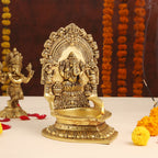 Brass Ganesha Diya (10.5 Inch) Vedansh Craft
