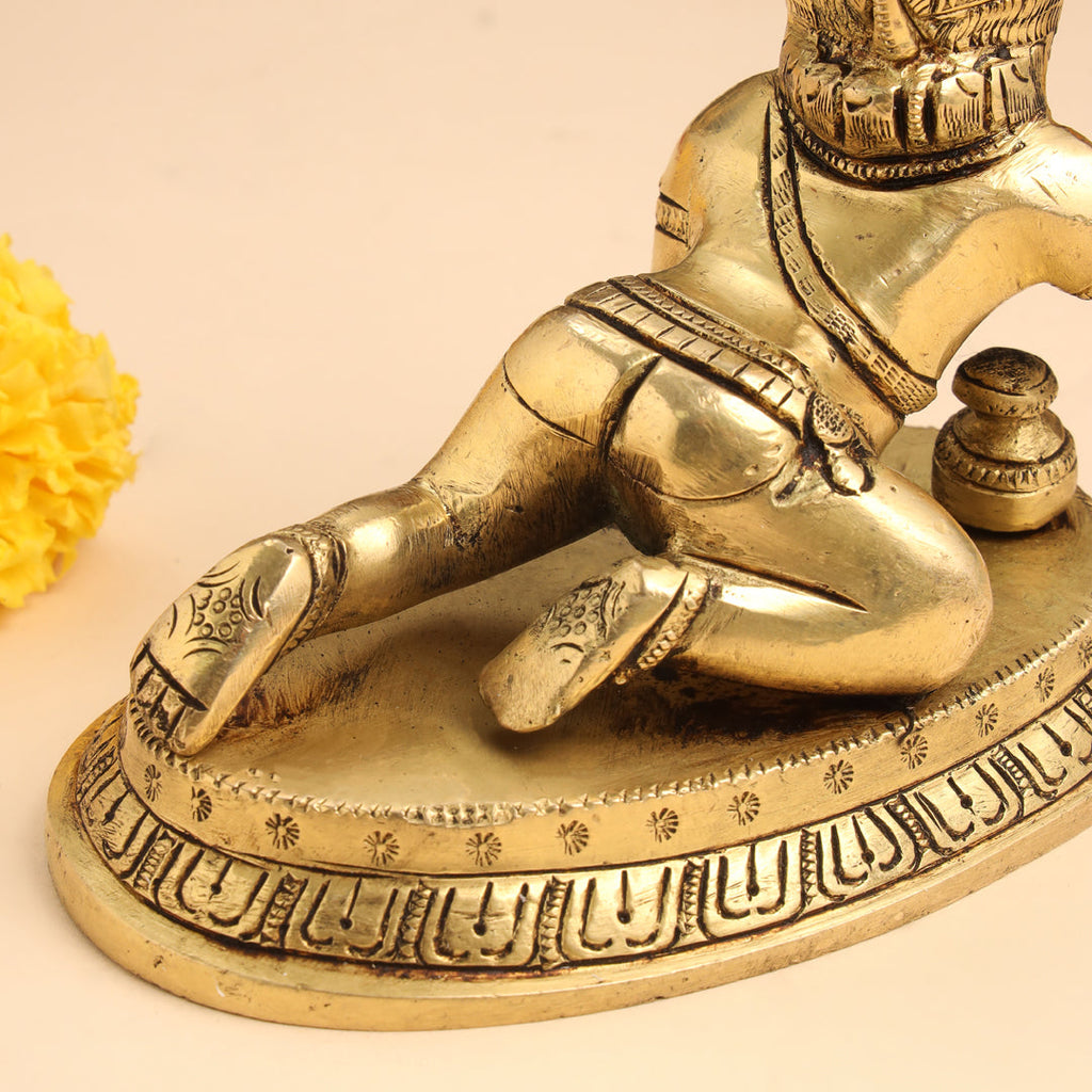 Brass Laddu Gopal With Base Idol (4 Inch) Vedansh Craft