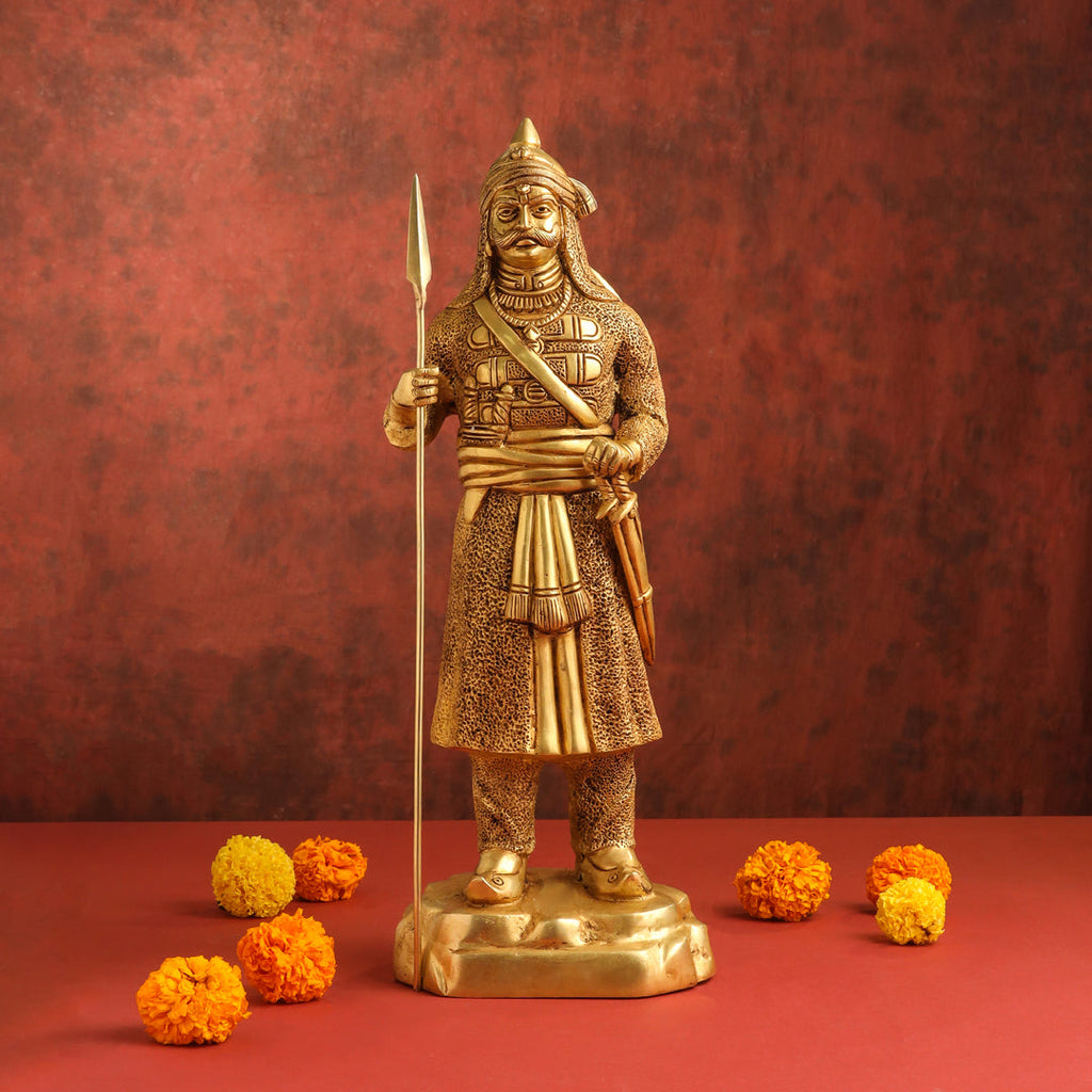 Brass Maharana Pratap Standing Statue (19 INCH) Vedansh Craft