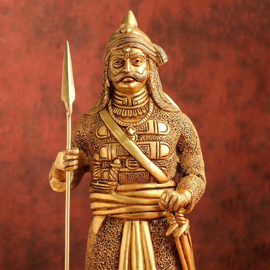 Brass Maharana Pratap Standing Statue (19 INCH) Vedansh Craft