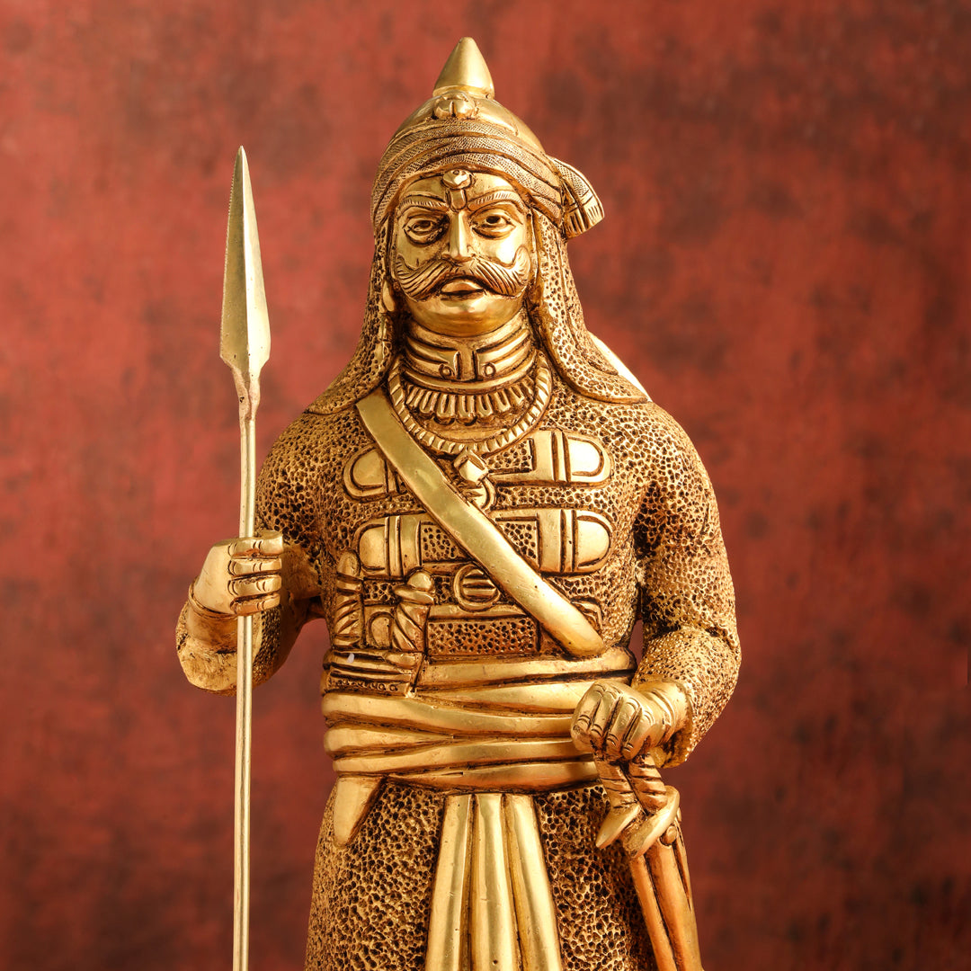 Brass Maharana Pratap Standing Statue (19 INCH) Vedansh Craft