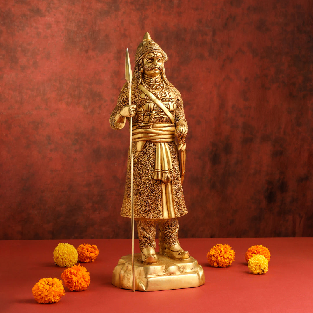 Brass Maharana Pratap Standing Statue (19 INCH) Vedansh Craft