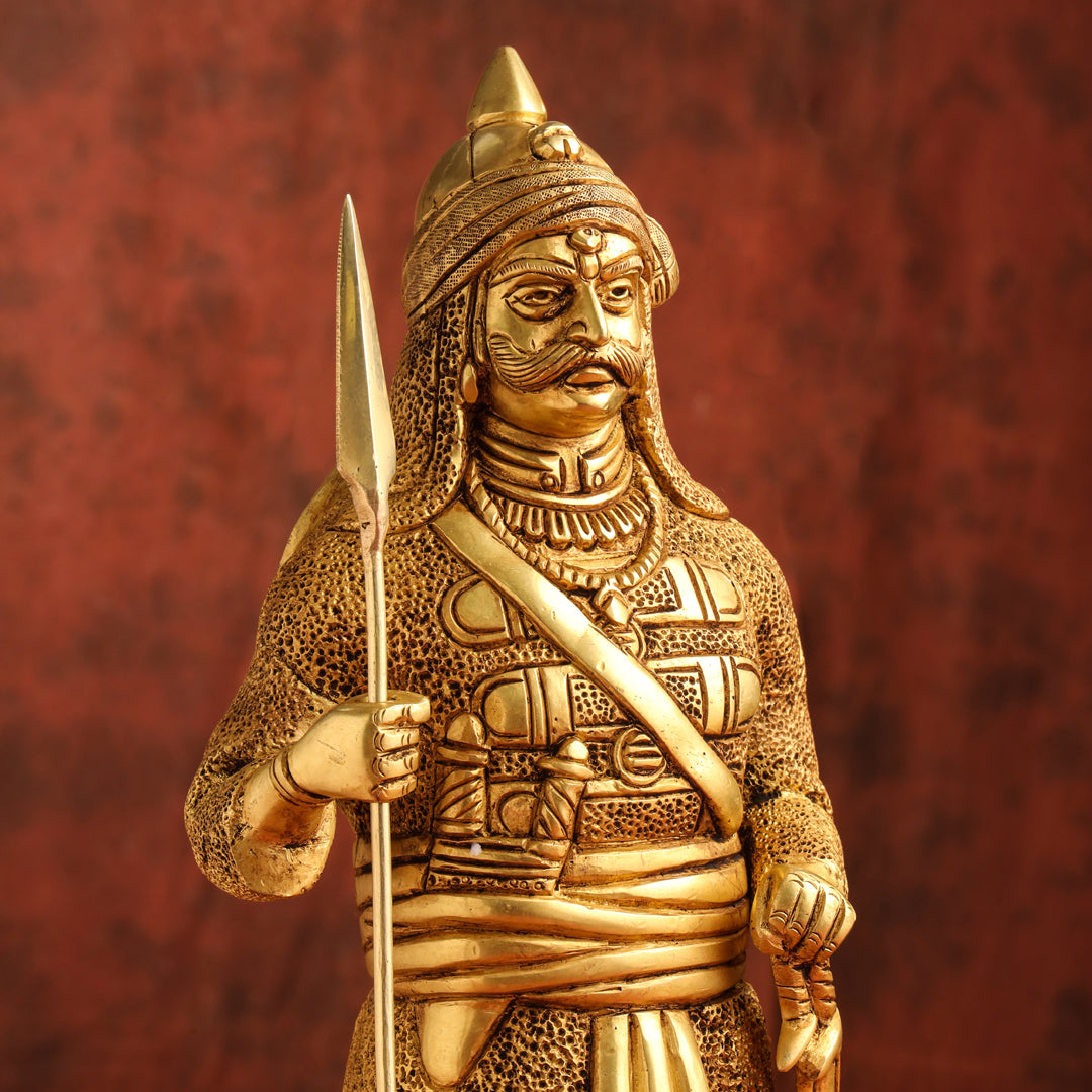 Brass Maharana Pratap Standing Statue (19 INCH) Vedansh Craft