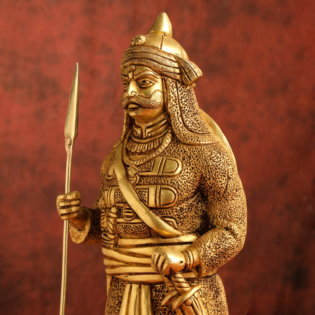 Brass Maharana Pratap Standing Statue (19 INCH) Vedansh Craft