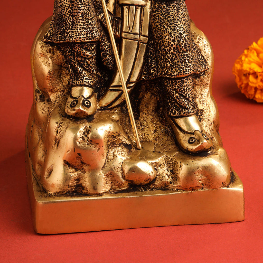 Brass Maharana Pratap Sitting Statue (10.5 Inch) Vedansh Craft