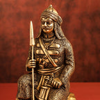 Brass Maharana Pratap Sitting Statue (10.5 Inch) Vedansh Craft