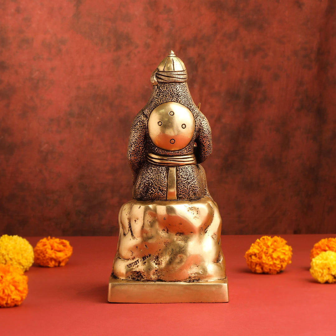 Brass Maharana Pratap Sitting Statue (10.5 Inch) Vedansh Craft