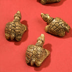 Brass Tortoise Vastu/Feng Shui Set Of Four (0.5 Inch) Vedansh Craft