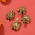 Brass Tortoise Vastu/Feng Shui Set Of Four (0.5 Inch) Vedansh Craft