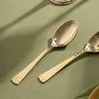 Brass Spoon Pair– Hammered Design (5.5 INCH) Vedansh Craft