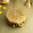 Brass Chowki With Bells (5 Inch) Vedansh Craft