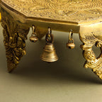 Brass Chowki With Bells (5 Inch) Vedansh Craft