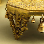 Brass Chowki With Bells (5 Inch) Vedansh Craft