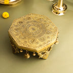 Brass Chowki With Bells (5 Inch) Vedansh Craft