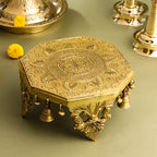 Brass Chowki With Bells (5 Inch) Vedansh Craft