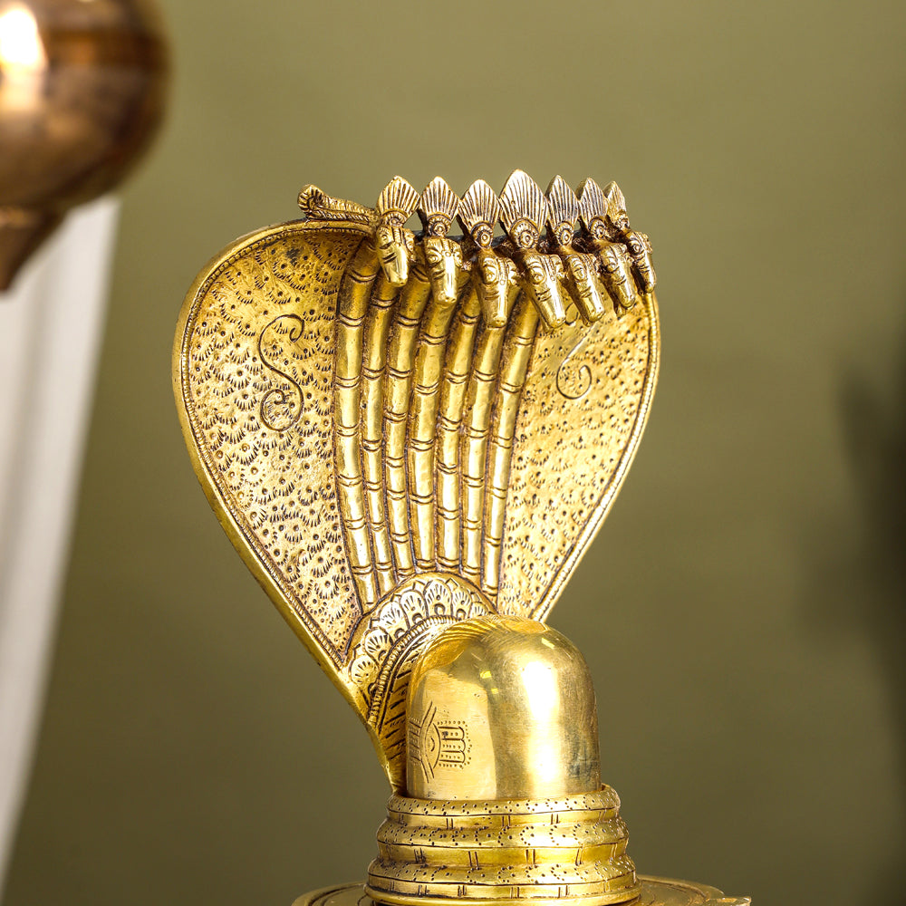 Brass Superfine Shivling/Shivlingam Idol (14 Inch) Vedansh Craft