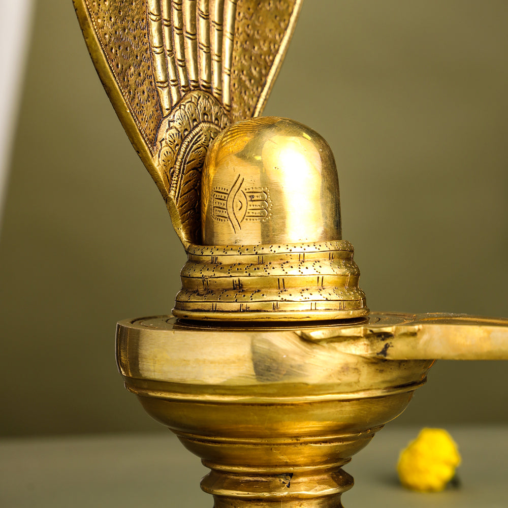 Brass Superfine Shivling/Shivlingam Idol (14 Inch) Vedansh Craft