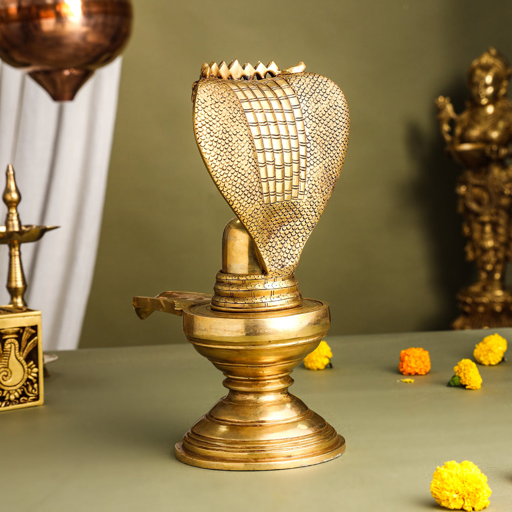 Brass Superfine Shivling/Shivlingam Idol (14 Inch) Vedansh Craft