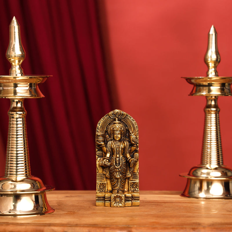 Brass Superfine Lord Dhanvantari Wall Hanging (7.5 Inch) Vedansh Craft